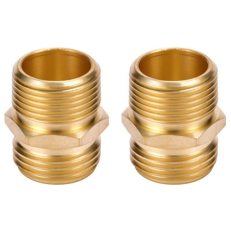 Sanpaint 2 Pack 3/4" GHT to 3/4" NPT Male Connector, Brass Garden Hose Fitting, Male Hose Adapter - Image 5